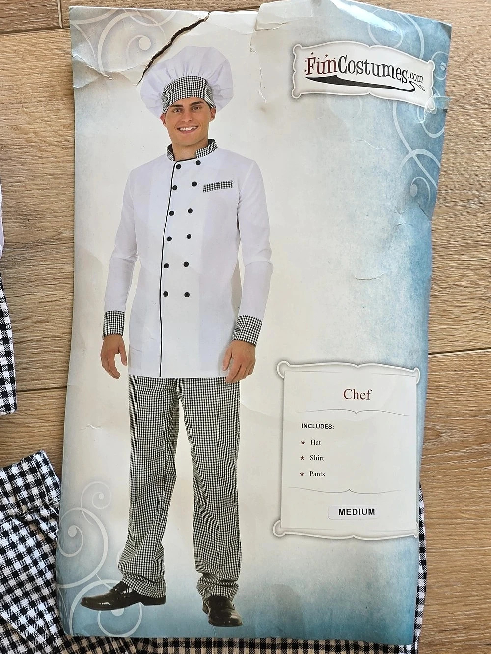 Fun Costumes Adult Chef Costume Checkered White & Black Medium